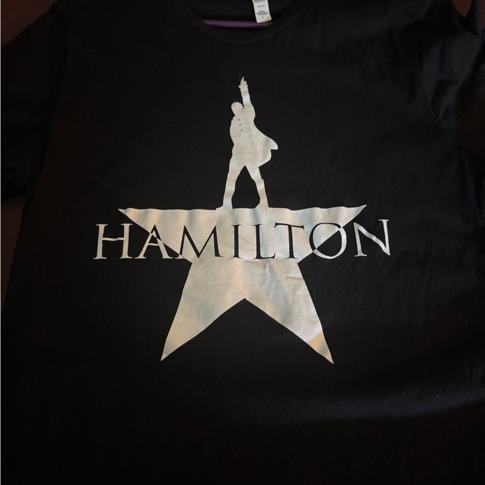Hamilton Unisex Black Tee with White Star Design